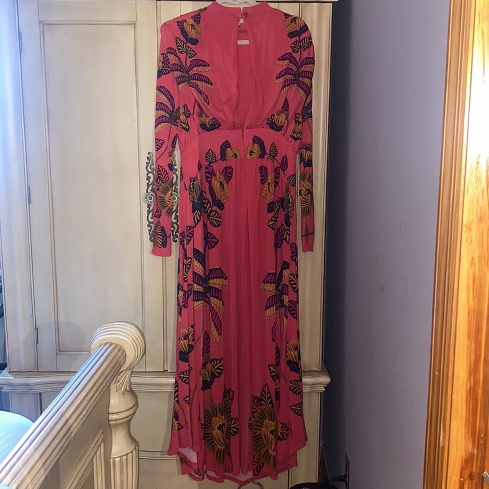 FARM Rio Coral Maxi Dress with Yellow & Black Floral Print - Picture 7 of 7